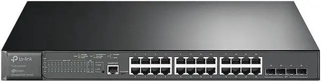 Alt view image 10 of 20 - TP-Link JetStream 28-Port Gigabit L2 Managed Switch with 24-Port PoE+ - 24 Ports - Manageable - 2 Layer Supported - Modular - 4 SFP Slots - 463.80 W Power Consumption - 384 W PoE Budget - Optical Fibe