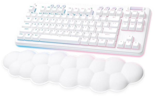 Alt view image 10 of 20 - Logitech G715 Wireless Mechanical Gaming Keyboard with LIGHTSYNC RGB Lighting, Lightspeed, Tactile Switches (GX Brown), and Keyboard Palm Rest, PC and Mac Compatible, White Mist