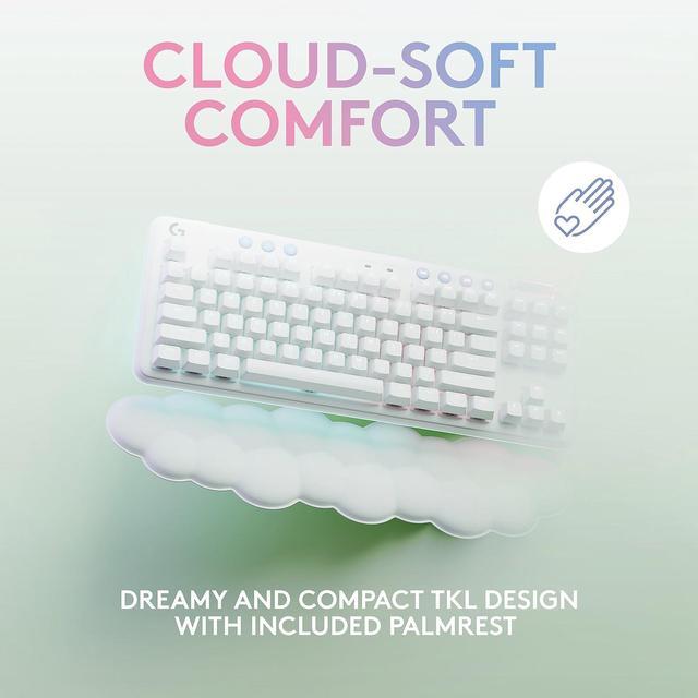 Alt view image 11 of 20 - Logitech G715 Wireless Mechanical Gaming Keyboard with LIGHTSYNC RGB Lighting, Lightspeed, Tactile Switches (GX Brown), and Keyboard Palm Rest, PC and Mac Compatible, White Mist