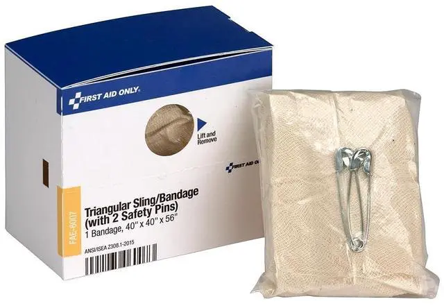Alt view image 14 of 14 - First Aid Only Triangular Sling/Bandage, 40” x 40” x 56”, 2 Safety Pins/1 Bandage/Box