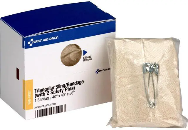 Alt view image 6 of 14 - First Aid Only Triangular Sling/Bandage, 40” x 40” x 56”, 2 Safety Pins/1 Bandage/Box