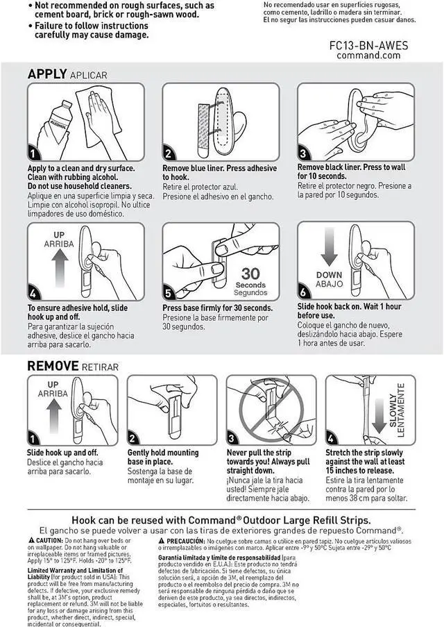 Alt view image 7 of 10 - Command Outdoor Forever Classic Large Metal Hook FC13BNAW