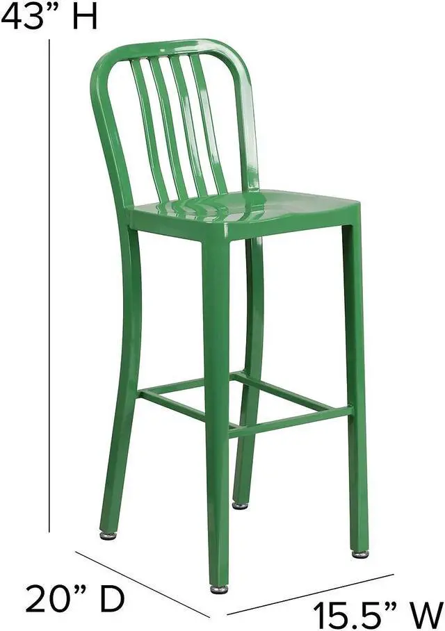 Alt view image 7 of 14 - Flash Furniture Commercial Grade 30" High Distressed Copper Metal Indoor-Outdoor Barstool with Back 4 Pack (4ET353430COP)