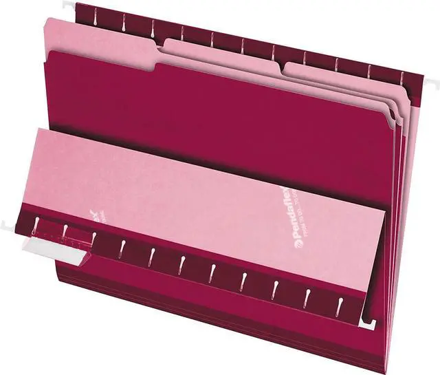 Alt view image 4 of 4 - Pendaflex Interior File Folders 1/3 Cut Top Tab Letter Burgundy 100/Box 421013BUR