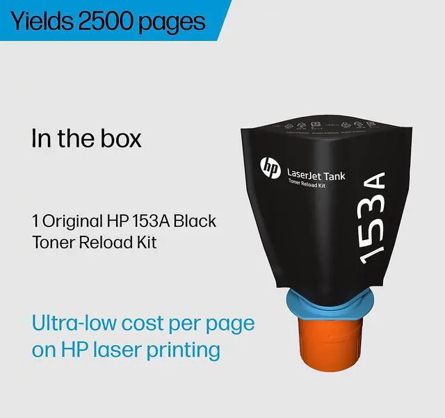 Alt view image 4 of 15 - HP 153A Black Original LaserJet Tank Toner Reload Kit, ~2,500 pages, W1530A
