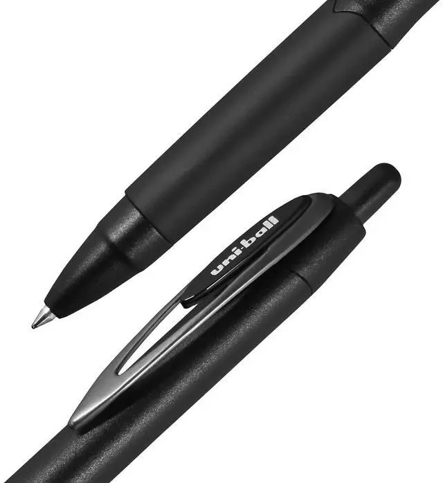 Alt view image 3 of 7 - Uniball Plus Gel Pen Retractable Medium 0.7 mm Black Ink Dozen 70120