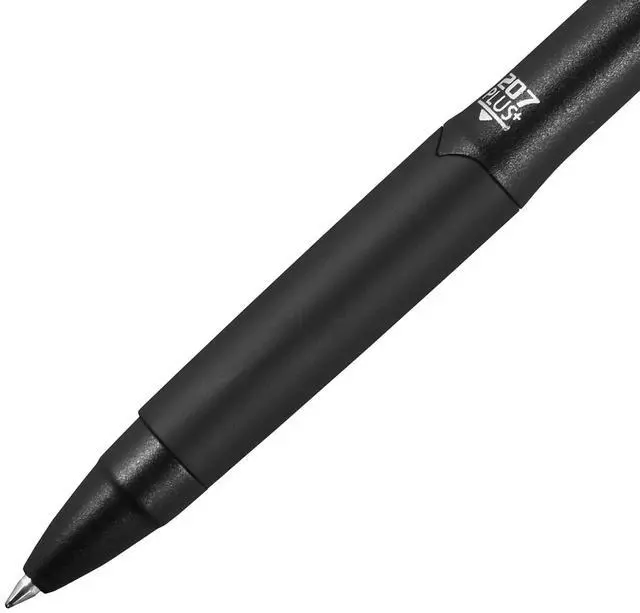 Alt view image 5 of 7 - Uniball Plus Gel Pen Retractable Medium 0.7 mm Black Ink Dozen 70120