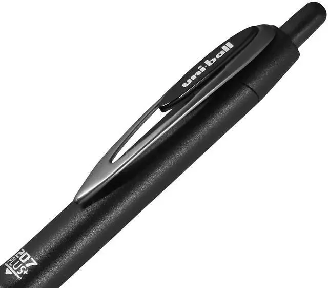 Alt view image 6 of 7 - Uniball Plus Gel Pen Retractable Medium 0.7 mm Black Ink Dozen 70120