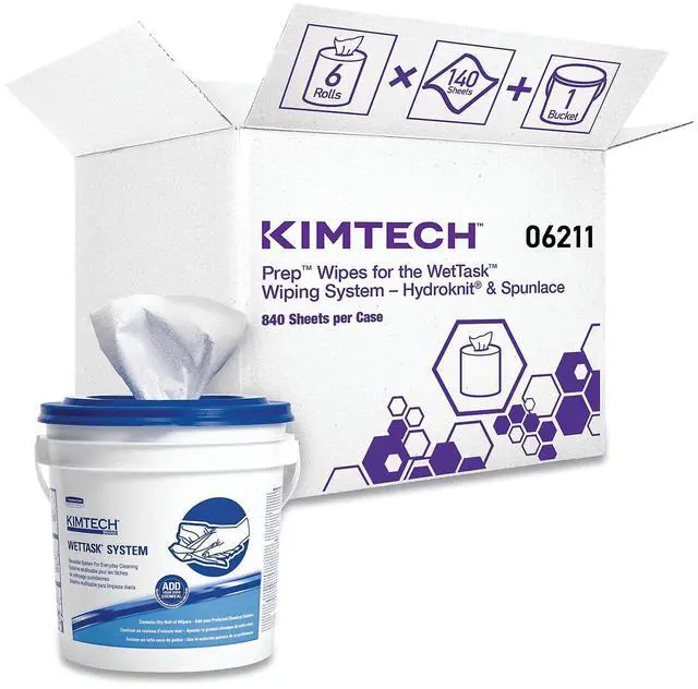 Alt view image 10 of 15 - KIMTECH PREP Wipers for Disinfectants Sanitizers, 12 x 12 1/2, White,