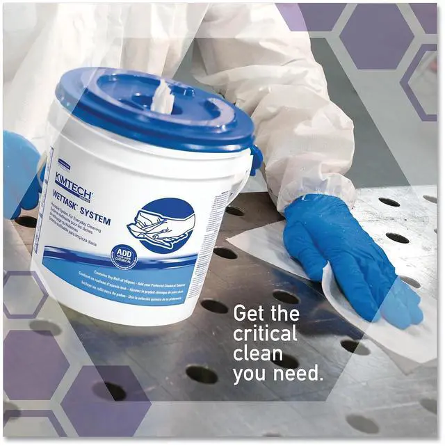 Alt view image 15 of 15 - KIMTECH PREP Wipers for Disinfectants Sanitizers, 12 x 12 1/2, White,