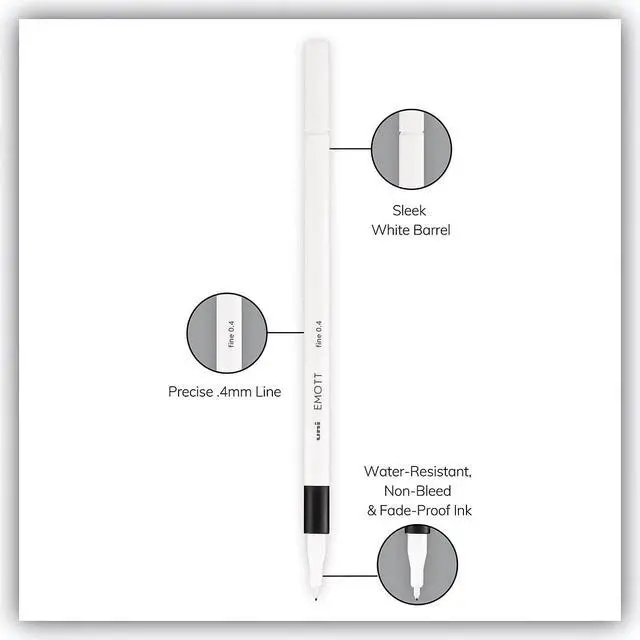 Alt view image 9 of 14 - Uni-ball EMOTT Porous Point Pens Fine 0.4 mm Assorted Ink 5 Pack 24828