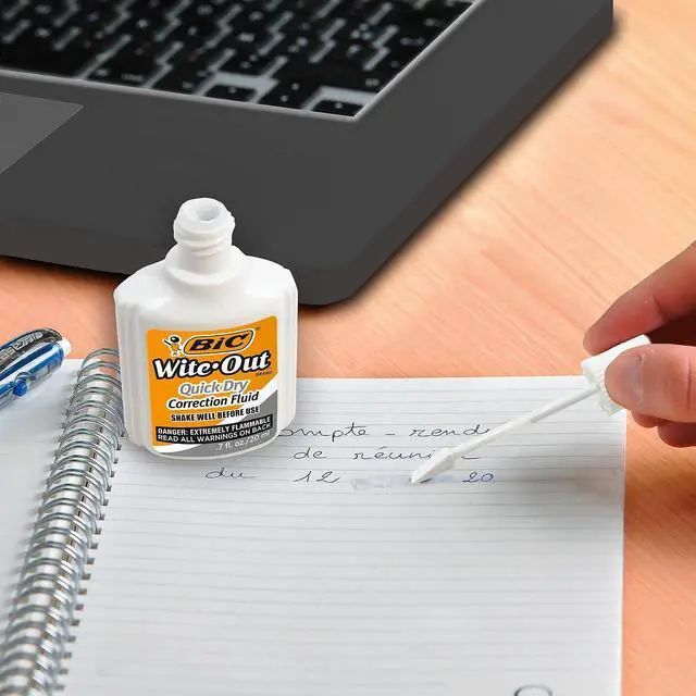 Alt view image 3 of 6 - BIC Wite-Out Quick Dry Correction Fluid 2/Pack (WOFQDP24-A-WHI)