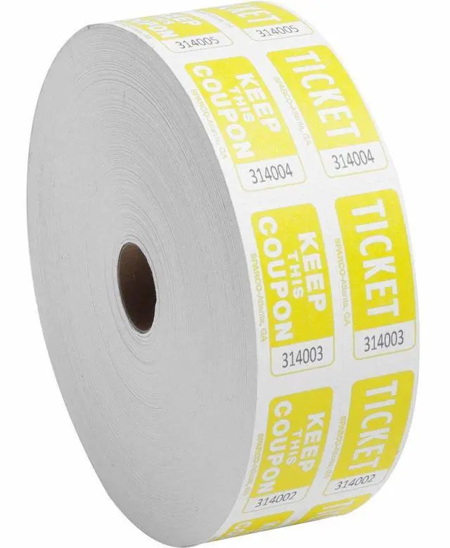 Main image of Sparco Ticket Roll Double w/Coupon 2000/RL Yellow 99270