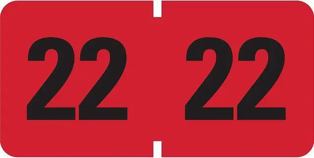 Alt view image 4 of 6 - Smead Yearly End Tab File Folder Labels 22, 0.75 x 1.5 Red 500 Labels/Roll 68322