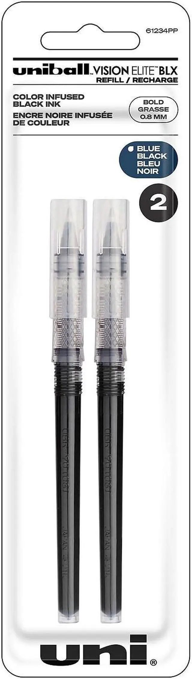 Alt view image 4 of 10 - uni-ball Vision Elite Refills 0.8mm Blue/Black 581929