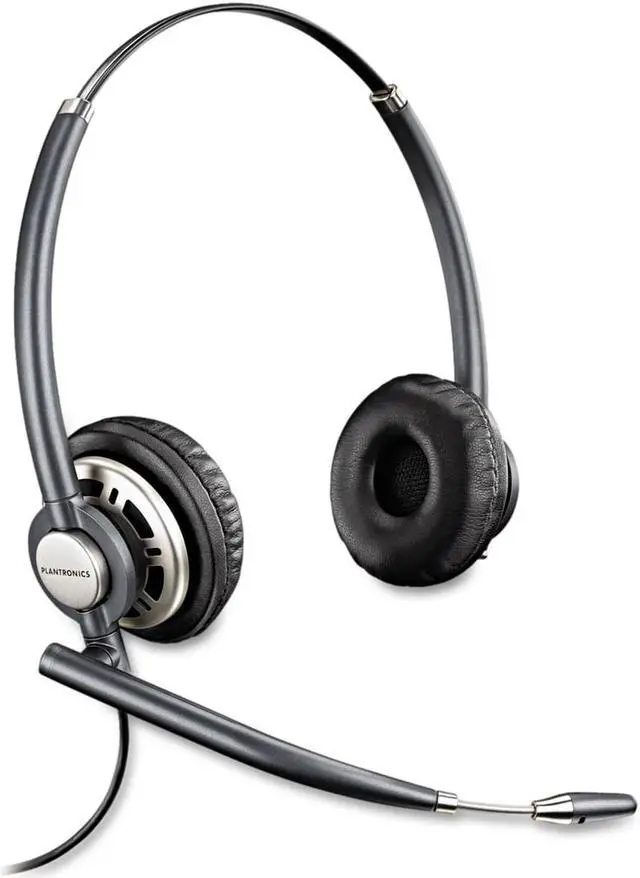 Alt view image 10 of 11 - Plantronics HW720 Binaural Headset - Stereo - Wired - Over-the-head - Binaural - Circumaural - Noise Cancelling Microphone - Black