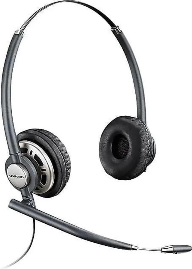 Alt view image 11 of 11 - Plantronics HW720 Binaural Headset - Stereo - Wired - Over-the-head - Binaural - Circumaural - Noise Cancelling Microphone - Black