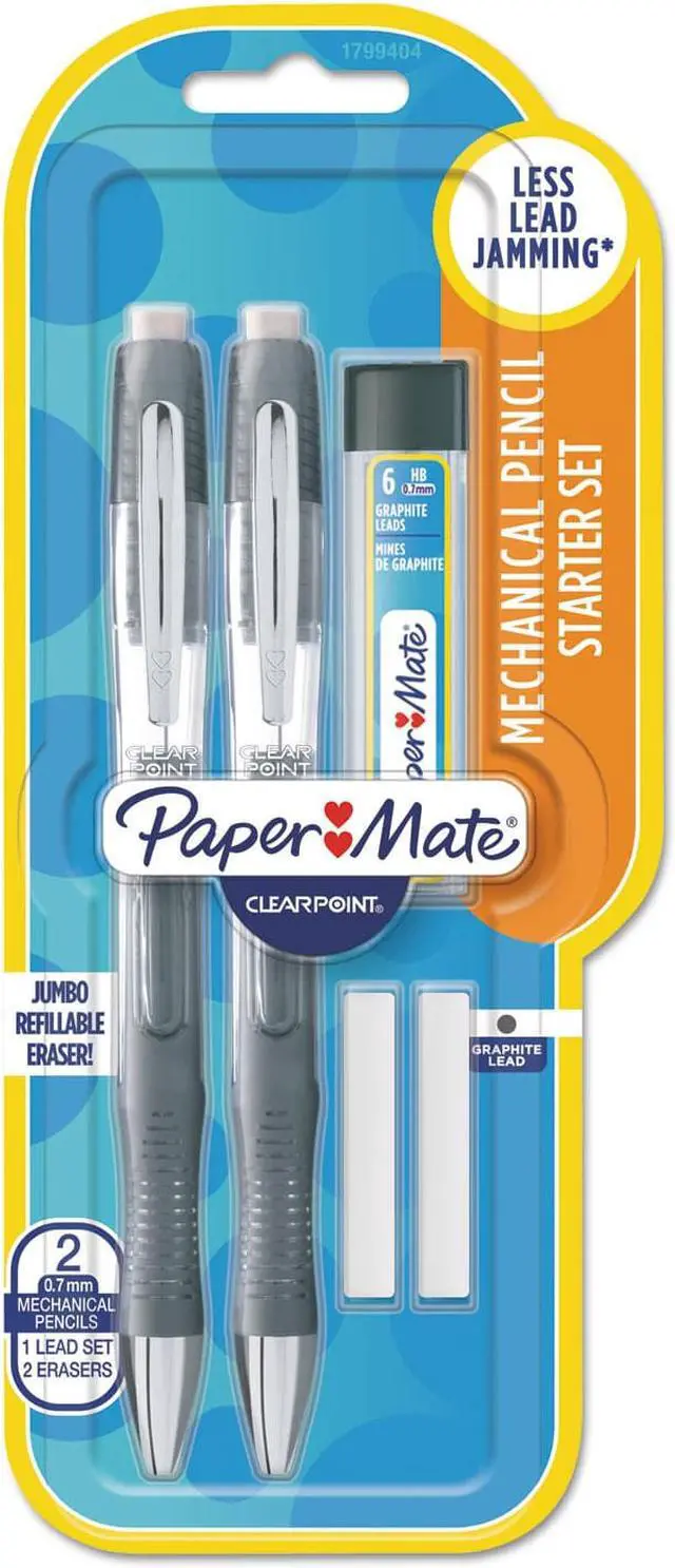 Alt view image 2 of 3 - Paper Mate Clearpoint Elite Mechanical Pencils  HB  No. 2  0.7 mm  Black Barrel  2/Pack 1799404