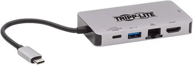 Alt view image 11 of 16 - Tripp Lite - U442-DOCK6-GY - Tripp Lite USB C Docking Station 4k USB Hub HDMI VGA Gbe PD Charging Gray - for