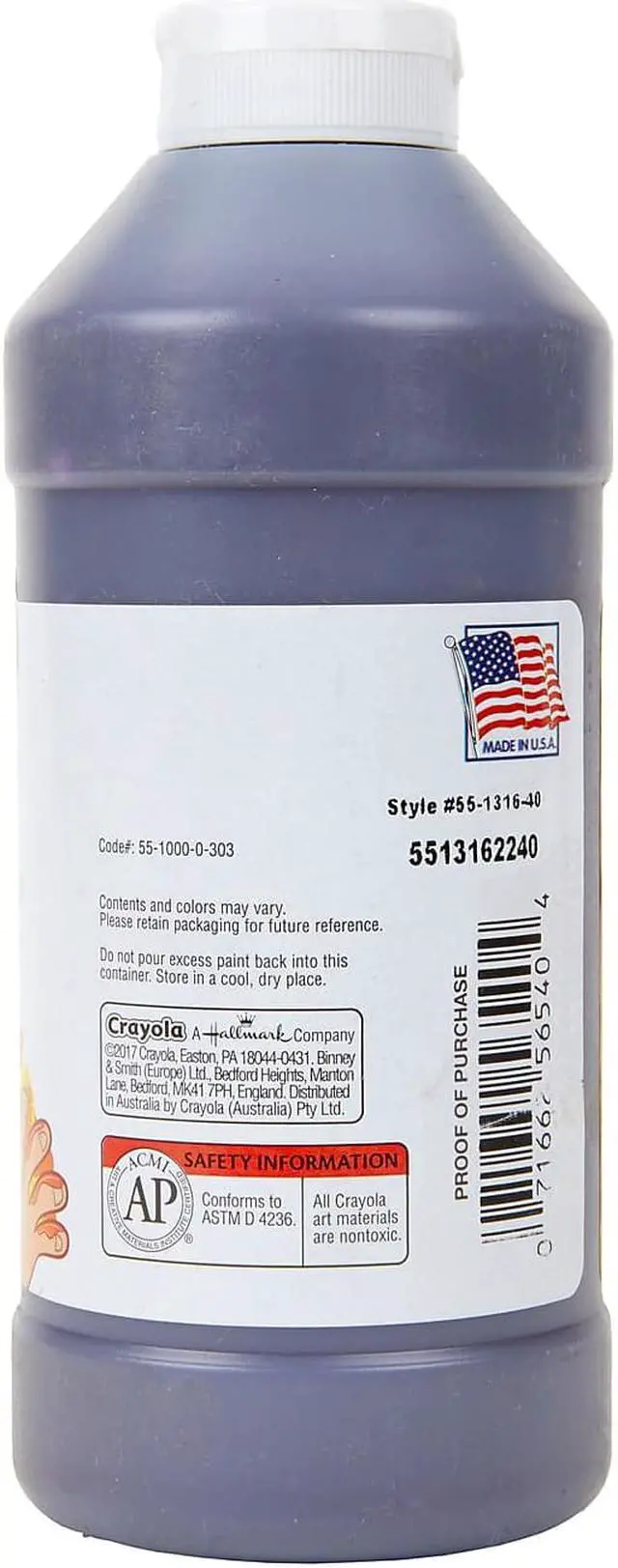 Alt view image 5 of 7 - Crayola. 551316040 Washable Fingerpaint, Violet, 16 oz