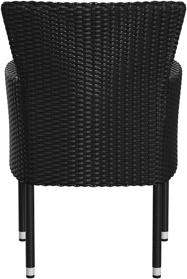 Alt view image 12 of 13 - Maxim Modern Black Wicker Patio Armchairs for Deck or Backyard, Fade and Weather-Resistant Frames and Gray Cushions-Set of 2