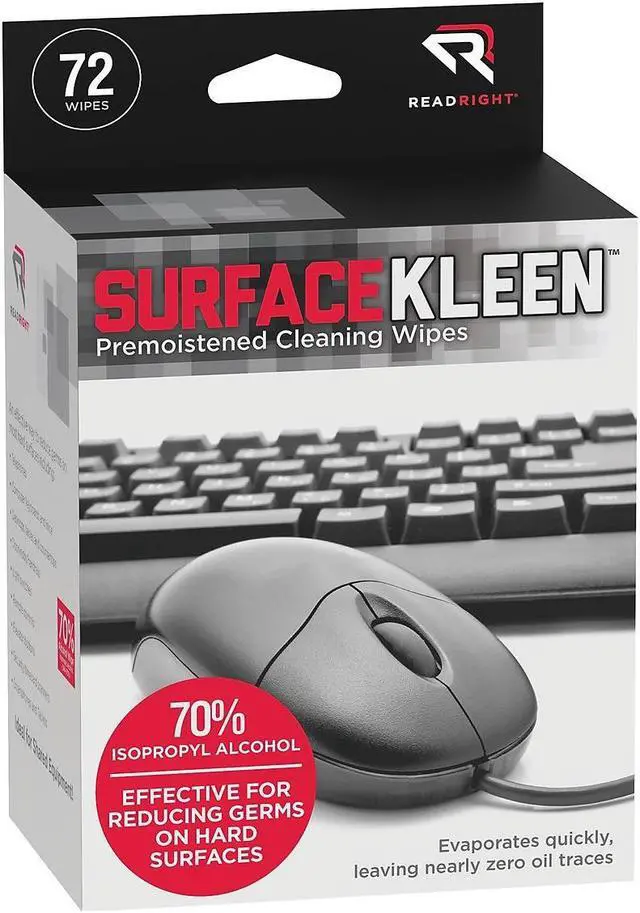 Alt view image 16 of 17 - Read Right Wipes,Surfacekleen, 72/Bx RR15109