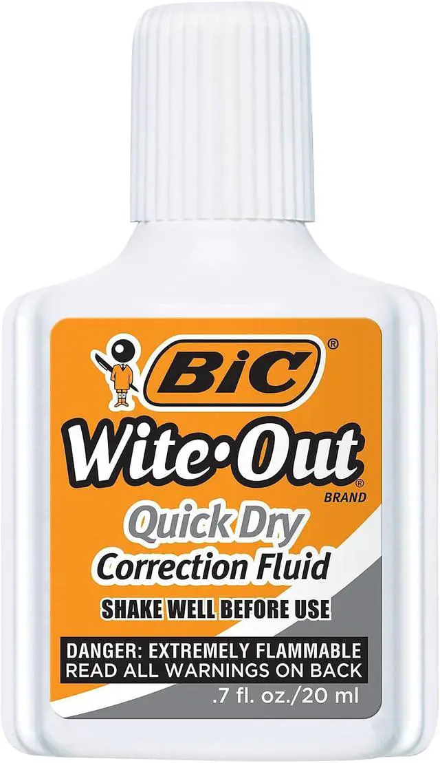 Alt view image 9 of 11 - Bic Wite-Out Quick Dry Correction Fluid 20 ml Bottle White 1/Dozen WOFQD12WE