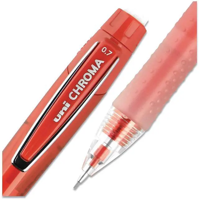 Alt view image 15 of 18 - Uni-ball Chroma Mechanical Pencil, 0.7 mm, HB (#2), Black Lead, Red Barrel, Dozen