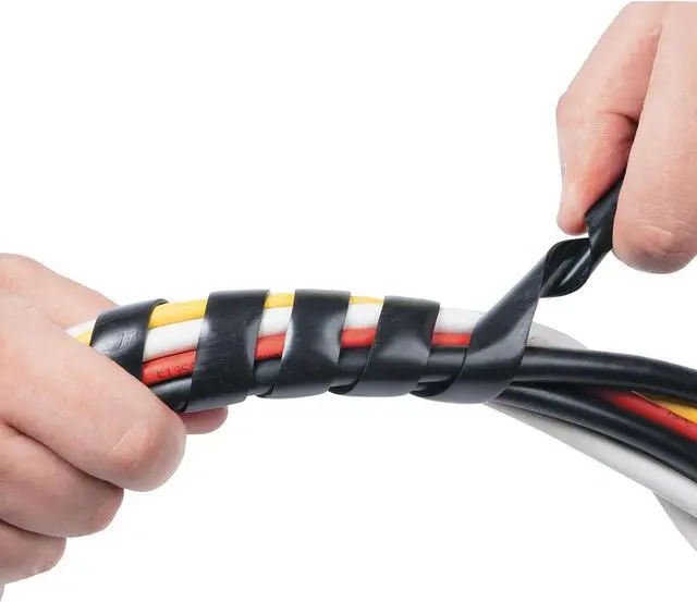 Alt view image 9 of 10 - D-Line Cable Tidy Wrap, 0.25" - 2" Diameter X 98" Long, Black CTW25B