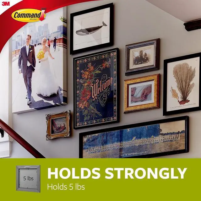 Alt view image 19 of 20 - 3M 17047 Command Sticky Nail Sawtooth Hanger 1 hanger, 2 large strips, 2 sets of mini str