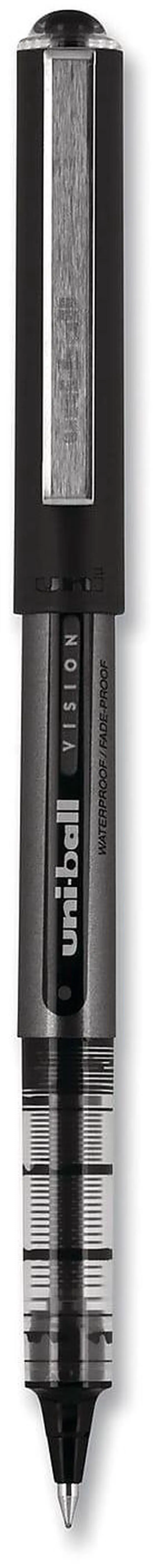 Alt view image 4 of 17 - Uni-ball VISION Roller Ball Pen, Bold 1 mm, Black Ink, Black Barrel, Dozen