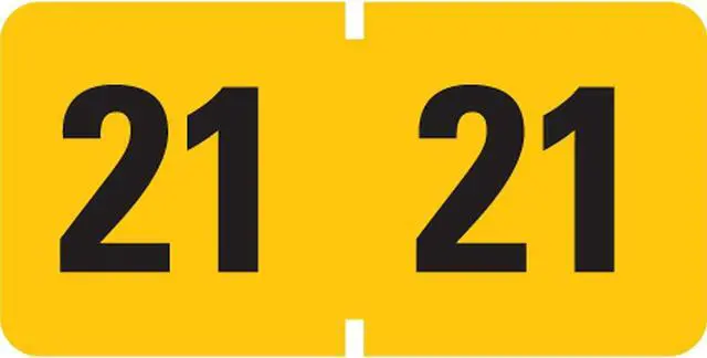 Alt view image 13 of 13 - Year 2021 End Tab Folder Labels, 1.5 x 0.75, Yellow/Black, 500 Labels/Roll 68321