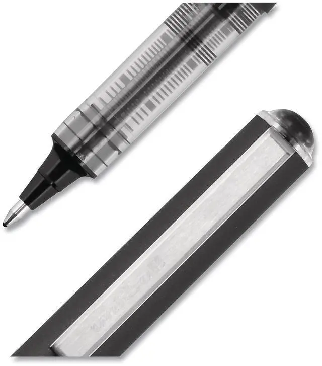 Alt view image 8 of 17 - Uni-ball VISION Roller Ball Pen, Bold 1 mm, Black Ink, Black Barrel, Dozen