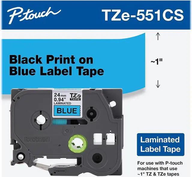 Alt view image 4 of 14 - 24MM BLACK TEXT ON BLUE LABEL TAPE