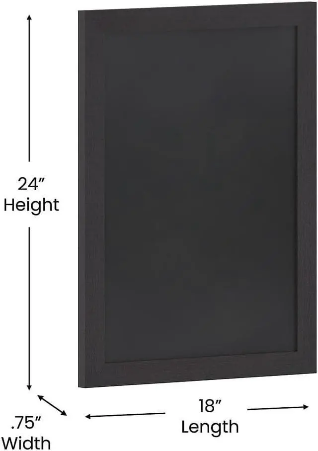 Alt view image 4 of 19 - Flash Furniture Canterbury Wall Mount Magnetic Chalkboard Sign Black 18" x 24" (HGWAGDIS952315)