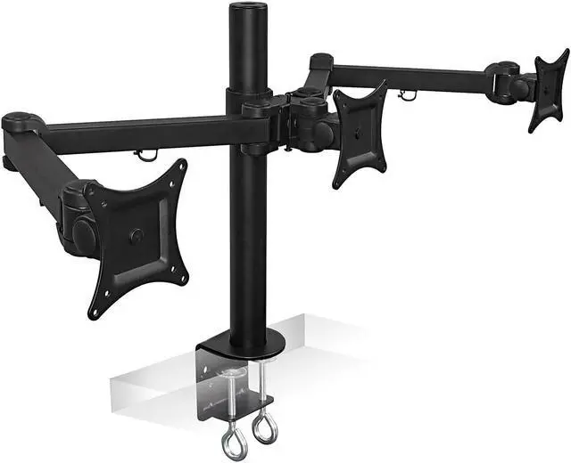 Alt view image 10 of 14 - Mount-It! Adjustable Triple Monitor Mount Up to 32" Black MI-753XL