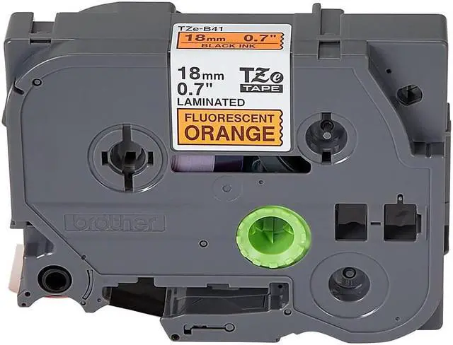 Alt view image 3 of 5 - Brother Label Tape Cartridge Black/Fluorescent Orange   Asset Management TZeB41