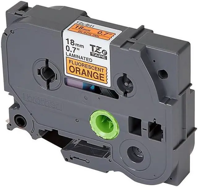 Alt view image 5 of 5 - Brother Label Tape Cartridge Black/Fluorescent Orange   Asset Management TZeB41