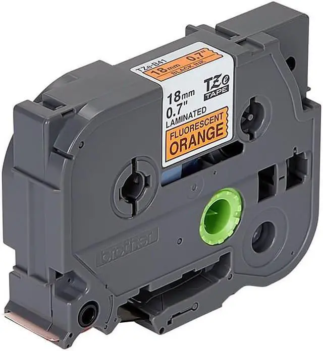 Alt view image 4 of 5 - Brother Label Tape Cartridge Black/Fluorescent Orange   Asset Management TZeB41