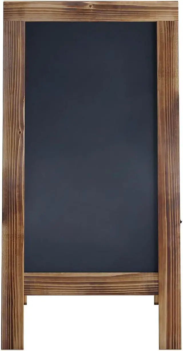Alt view image 5 of 19 - Flash Furniture Canterbury Vintage Wooden A-Frame Magnetic Indoor/Outdoor Chalkboard Sign Brown 40"x20" (HGWAGDIS442315)