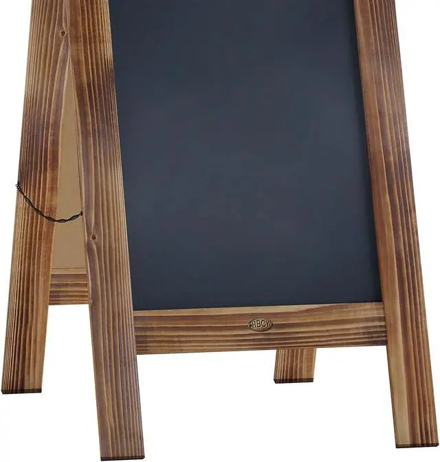 Alt view image 6 of 19 - Flash Furniture Canterbury Vintage Wooden A-Frame Magnetic Indoor/Outdoor Chalkboard Sign Brown 40"x20" (HGWAGDIS442315)
