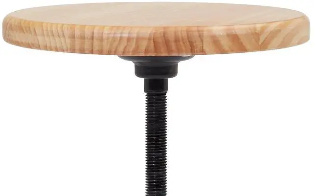 Alt view image 4 of 6 - NPS 6800W10  Height Adjustable Wood Seat Swivel Stool - Supports Up to 300 lb - 19" to 25" Seat Height - Maple Seat/Black Base