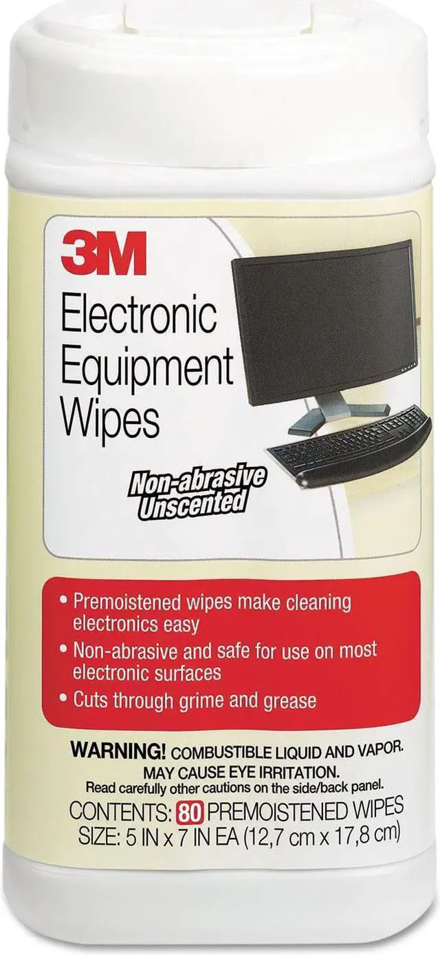 Alt view image 7 of 13 - 3M Electronic Equipment Cleaning Wipes 5 1/2 x 6 3/4 White 80/Canister CL610