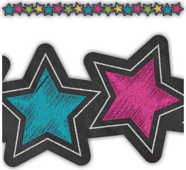 Alt view image 3 of 5 - TEACHER CREATED RESOURCES (6 PK) CHLKBRD BRIGHTS STARS DIECUT