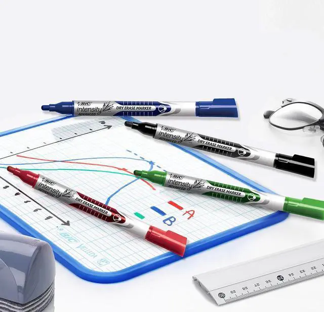 Alt view image 14 of 14 - BIC Low Odor & Bold Writing Dry Erase Marker Chisel Tip 4/Pack GELITP41AST