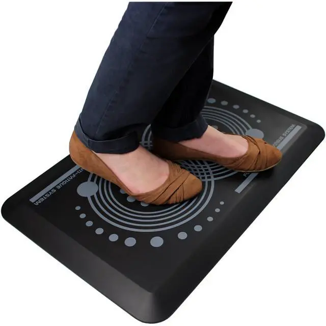 Alt view image 2 of 20 - Floortex AFS-TEX 2000 Anti-Fatigue Mat Rectangle 16"x24", Midnight Black