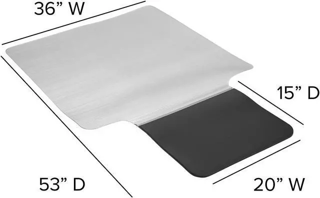 Alt view image 20 of 20 - Flash Furniture Office Chair Mat 36" x 53" Vinyl (MAT184612)