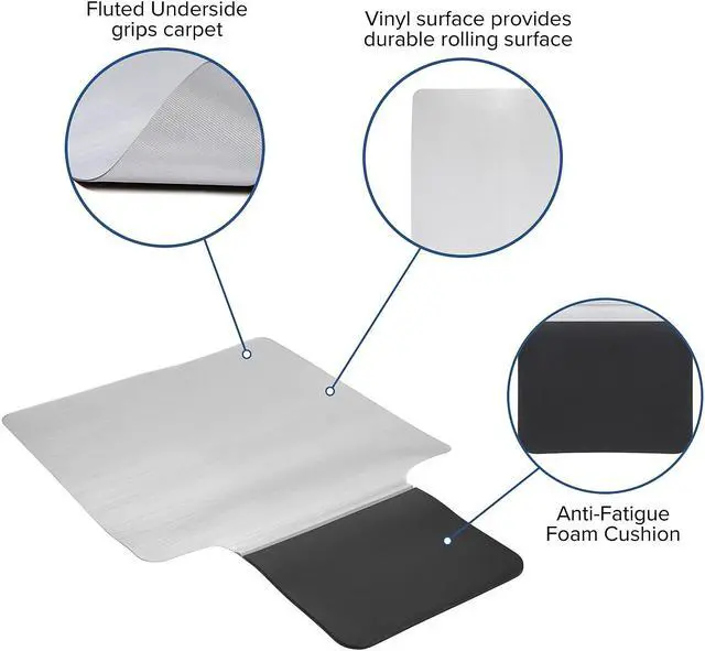 Alt view image 19 of 20 - Flash Furniture Office Chair Mat 36" x 53" Vinyl (MAT184612)