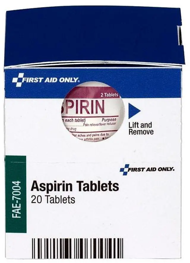 Alt view image 6 of 6 - First Aid Only Smartcompliance Aspirin Refill, 2/Packet, 10 Packet/Box FAE7004