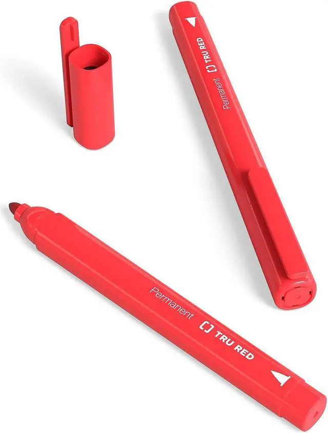 Alt view image 5 of 9 - TRU RED Pen Permanent Markers Fine Tip Red Dozen TR54539